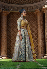 Green Chanderi LehengaIMG_9430 copy